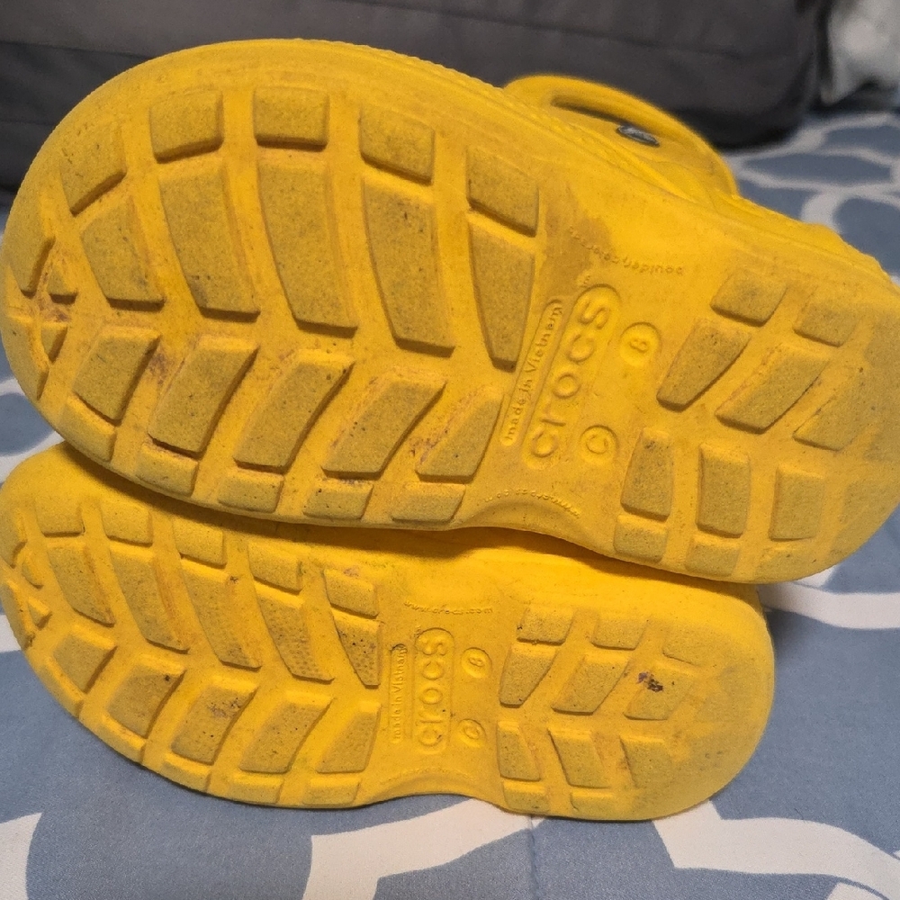 CROCS Kids Bright Yellow Rain Boots - Picture 2 of 3